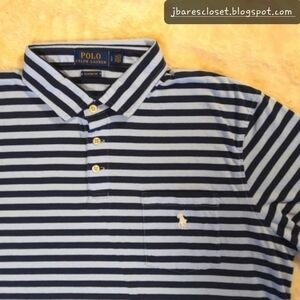 Polo Ralph Lauren | Men's Classic Fit S/S Polo Shirt Size Large Lt.Blue/Navy